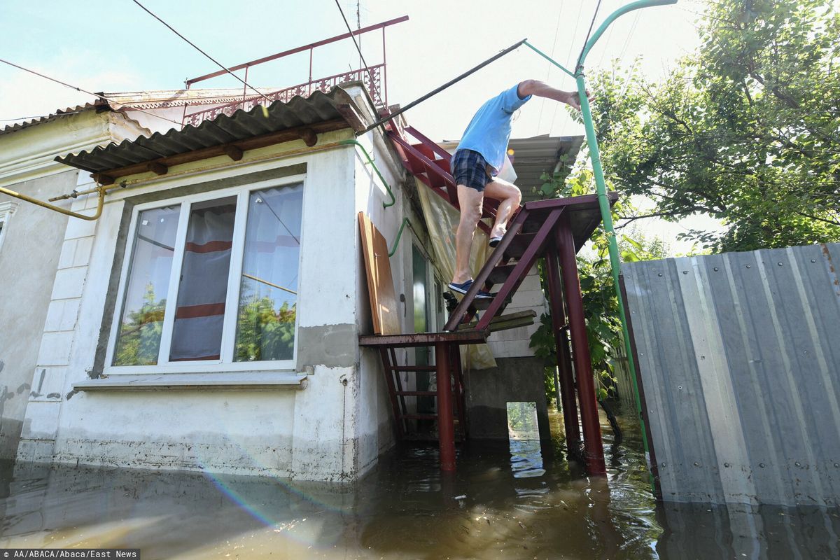 Powódź po wysadzeniu zapory w Nowej Kachowce