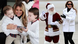 Elegancka Melania Trump u boku Świętego Mikołaja rozdaje prezenty potrzebującym dzieciom (ZDJĘCIA)