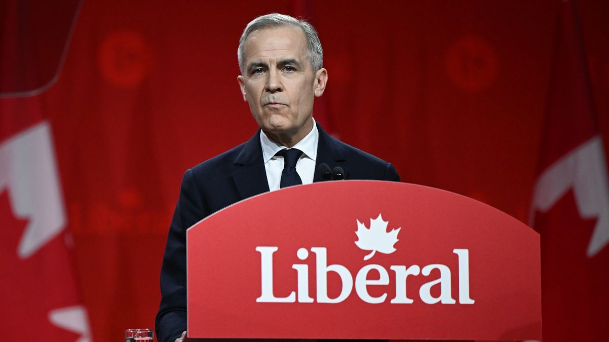 2025 Liberal Leadership Election Results Announcement In Ottawa
OTTAWA, CANADA  MARCH 9:
Mark Carney, the newly elected leader of the Liberal Party of Canada, addresses supporters in a victory speech after the official announcement of the 2025 Liberal Leadership race results at Rogers Centre, in Ottawa, Ontario, Canada, on March 9, 2025. (Photo by Artur Widak/NurPhoto via Getty Images)
NurPhoto
canada election, liberal, crowd, election evening, campaign, leadership race, podium, announcement, rally, parliament, political, news, party, public, decision, supporters, ontario, media, coverage, federal, gathering