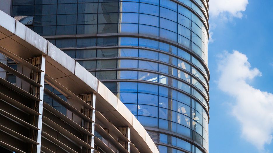 detail shot of modern business buildings