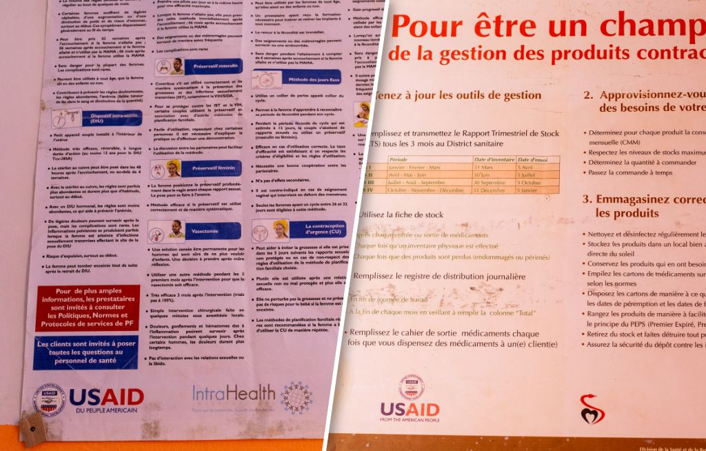 Plakaty z logo USAID w Senegalu