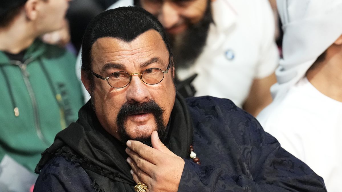 ABU DHABI, UNITED ARAB EMIRATES - OCTOBER 22: Actor Steven Seagal is seen in attendance during the UFC 280 event at Etihad Arena on October 22, 2022 in Abu Dhabi, United Arab Emirates. (Photo by Chris Unger/Zuffa LLC)
