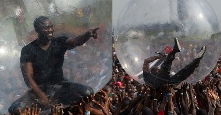 Akon wystąpił w "wielkiej bańce"... Bał się zarażenia Ebolą!
