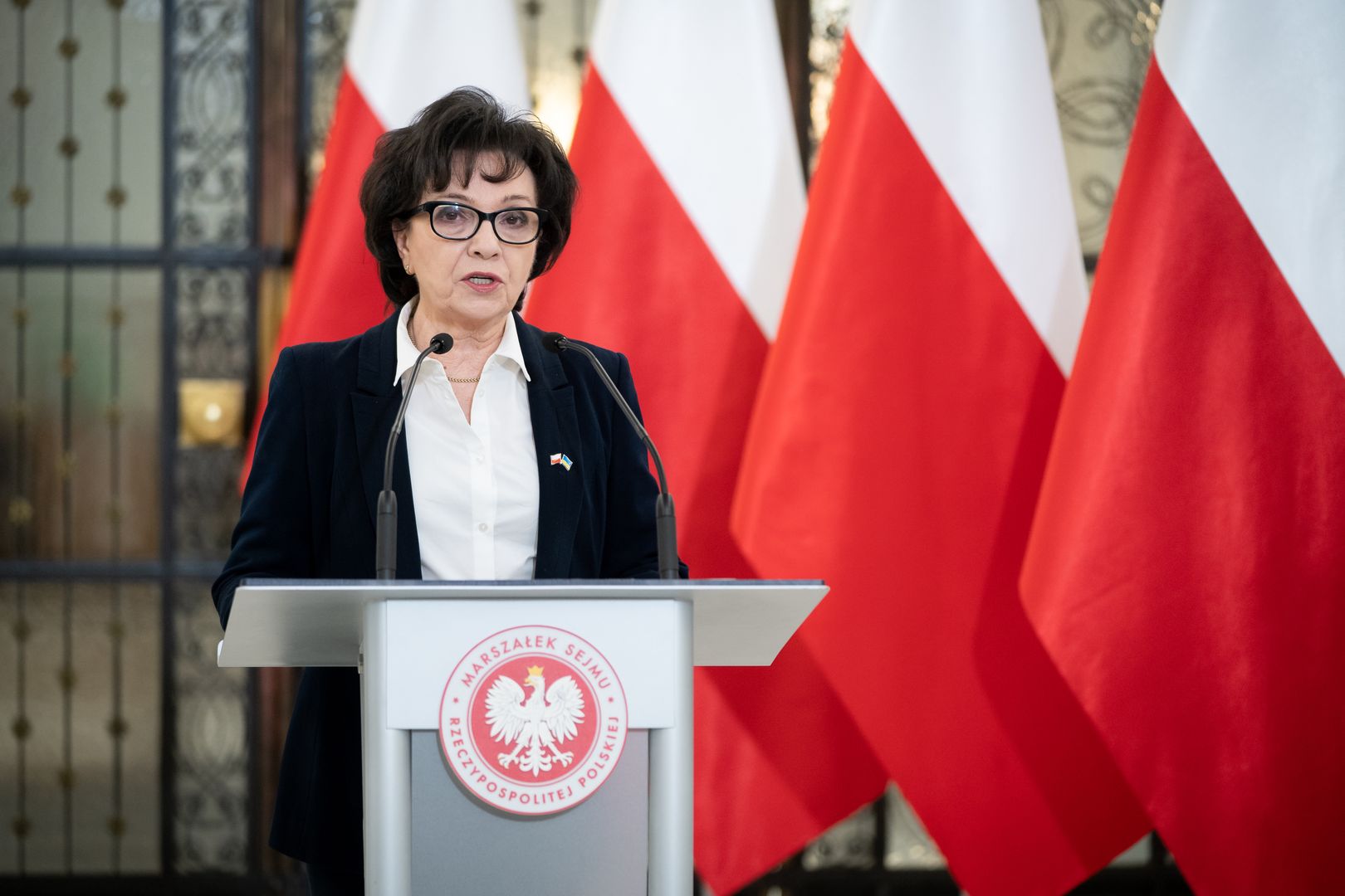 Marshal of the Sejm Elzbieta Witek during the 50th session of the Sejm (lower house of Polish Parliament) in Warsaw, Poland on March 8, 2022 (Photo by Mateusz Wlodarczyk/NurPhoto via Getty Images)