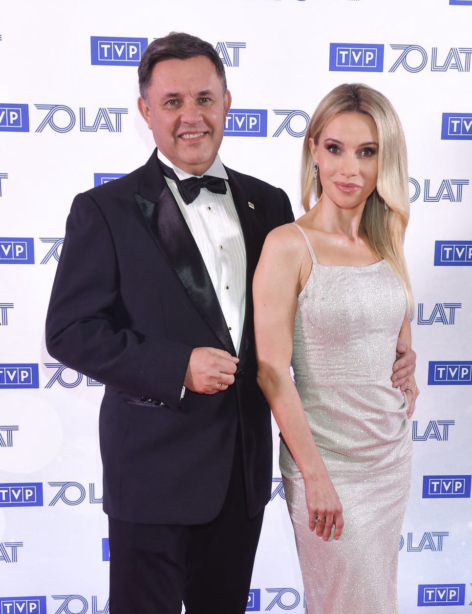 Małgorzata Opczowska i Jacek Łęski na gali z okazji 70-lecia TVP