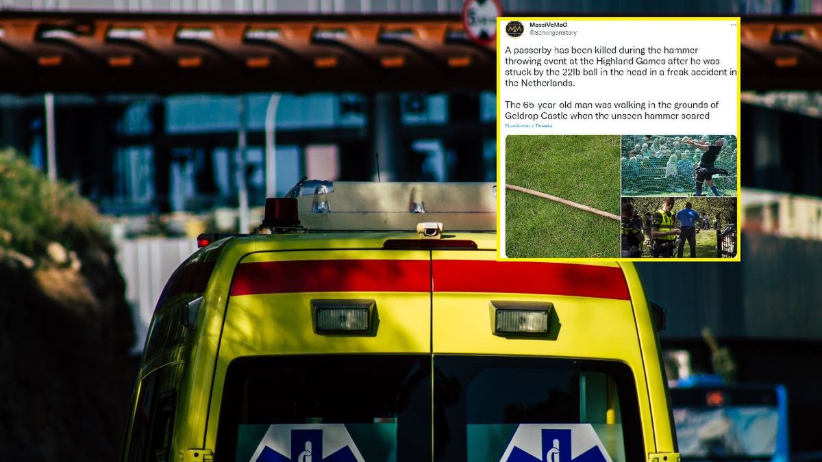 Karetka i wpis o wypadku w Holandii