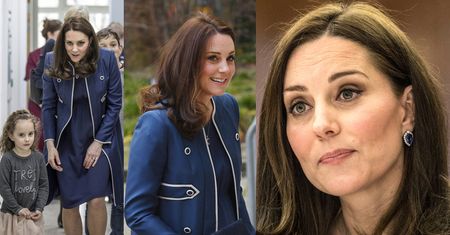 Ciężarna Kate CAŁA NA NIEBIESKO odwiedza szpital w Londynie. Spodziewa się chłopca? (ZDJĘCIA)