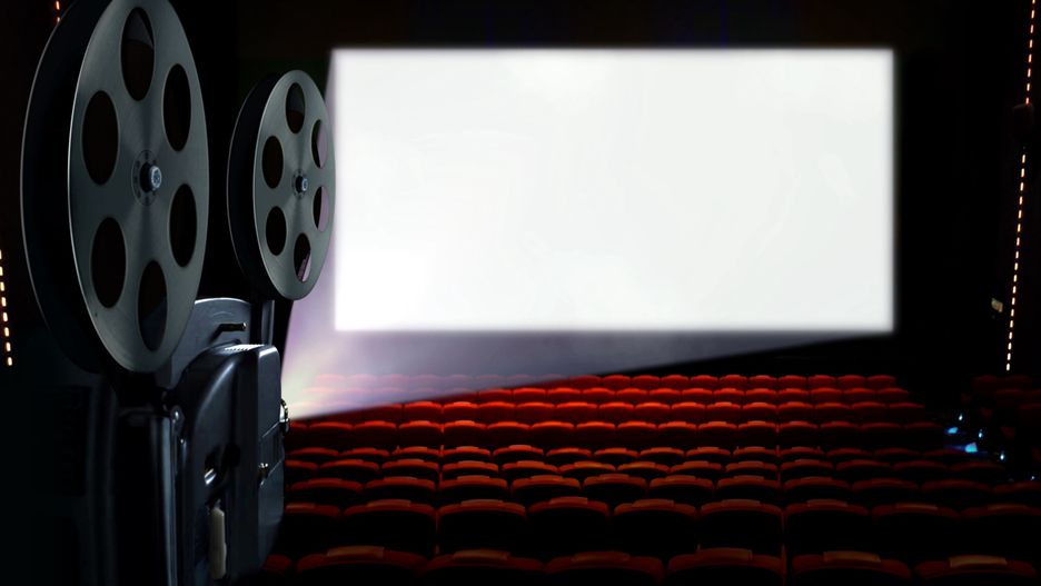 Projektor, kino, scena, sala kinowa, film, projekcja