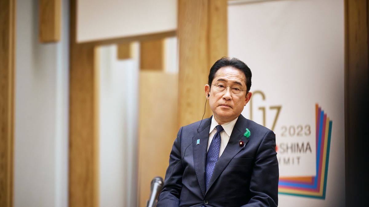 Fumio Kishida, Japan's prime minister, during an interview at the prime minister's official residence in Tokyo, Japan, on Thursday, April 20, 2023. Kishida said he has no intention for now to raise the sales tax as his government sets off on a plan to boost military spending and provide financial incentives to help reverse a falling birthrate. Photographer: Shoko Takayasu/Bloomberg via Getty Images
