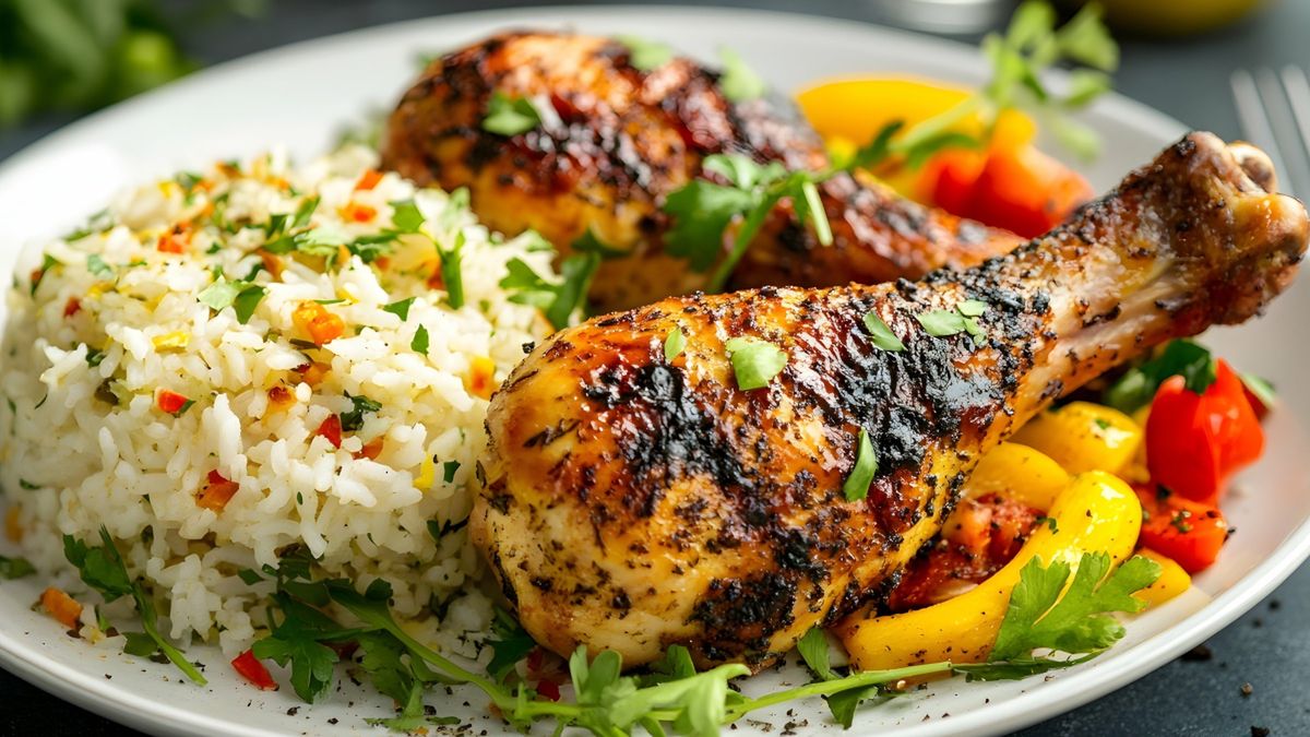 Zapiekany ryż z kurczakiem i warzywami