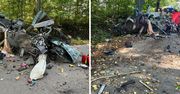 Tragedia pod Bartoszycami. Roztrzaskane audi, nie żyje 27-latek