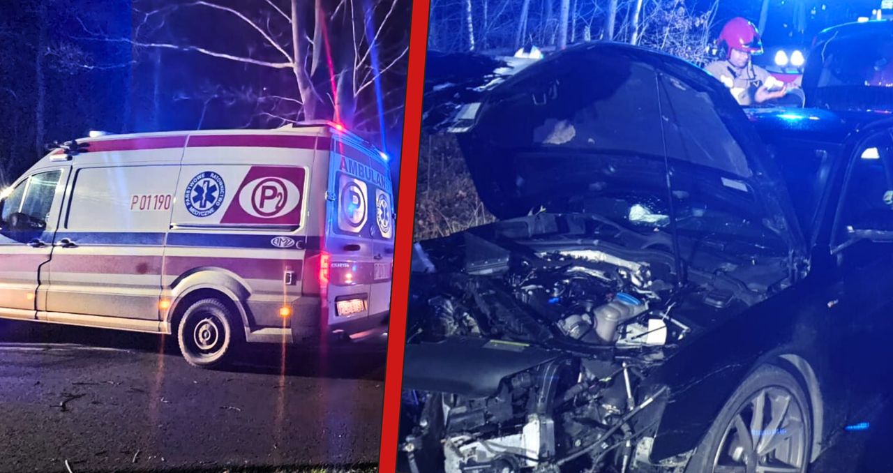 Utrudnienia między Chodzieżą a Kaczorami. Auto uderzyło w drzewo