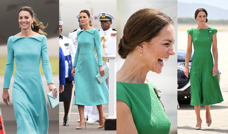 Kate Middleton przykuwa wzrok w DWÓCH kreacjach podczas królewskiego objazdu po Karaibach (ZDJĘCIA)