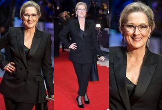 Elegancka Meryl Streep w czerni na premierze filmu