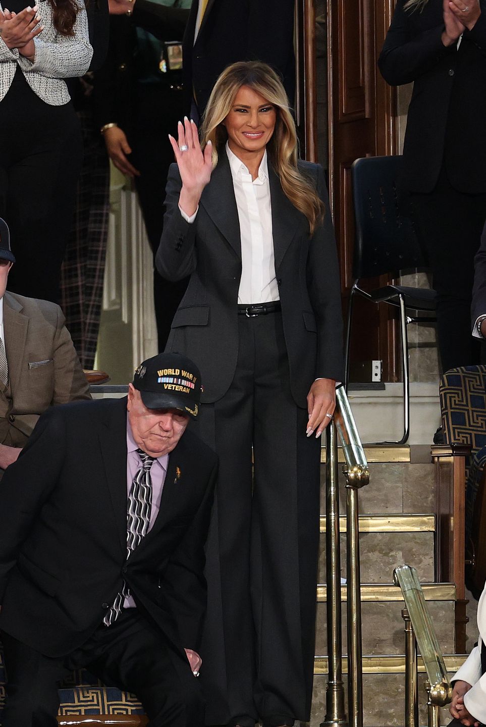 Melania Trump z synem Barronem na State of the Union 2026