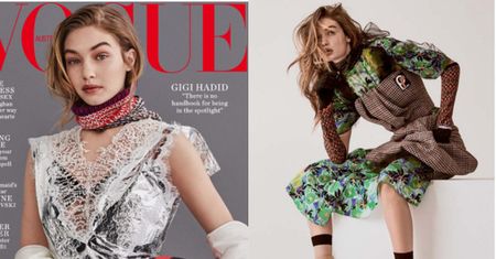 Gigi Hadid owinięta folią aluminiową na okładce "Vogue'a"