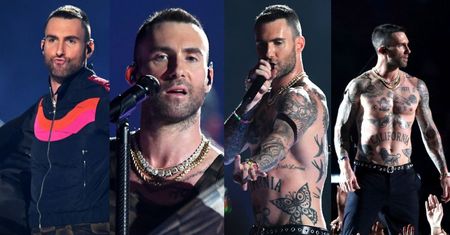 Super Bowl 2019: Adam Levine bez koszulki wygina się na scenie (ZDJĘCIA)
