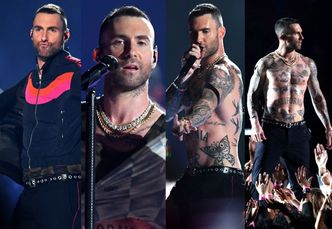 Super Bowl 2019: Adam Levine bez koszulki wygina się na scenie (ZDJĘCIA)