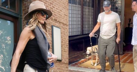 Jennifer Aniston "przyłapana" przed nowojorskim hotelem z nowym partnerem! Przystojnego hipnoterapeutę miała "ukraść" Joannie Krupie