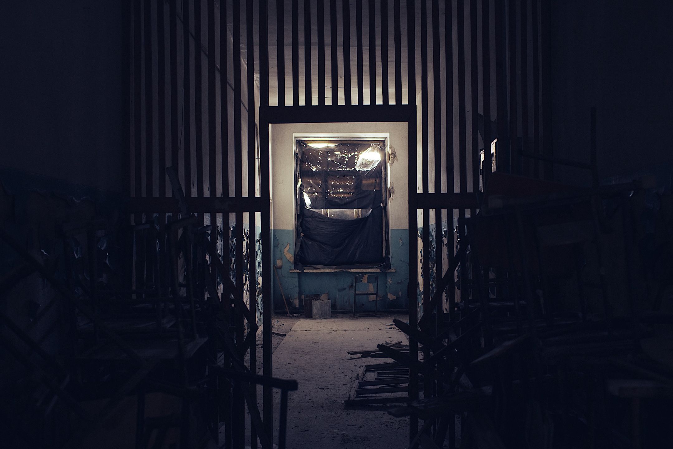 Zrujnowane technikum nieopodal Mariupola