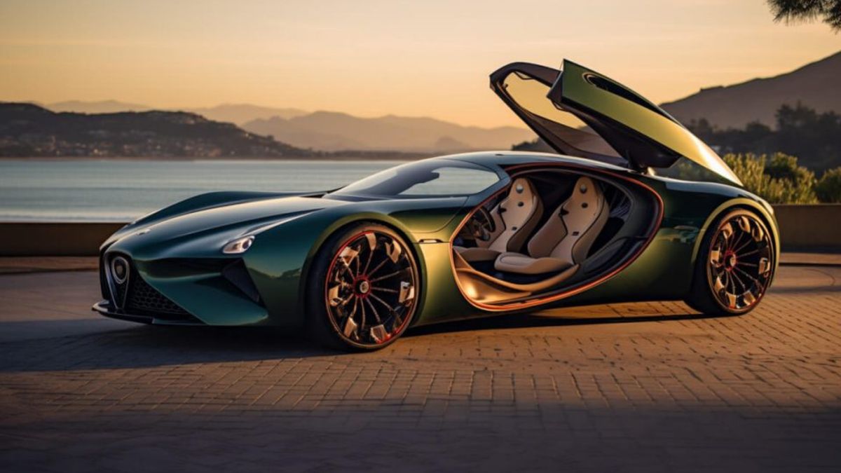 Samochód Alfy Romeo wygenerowany przez AI