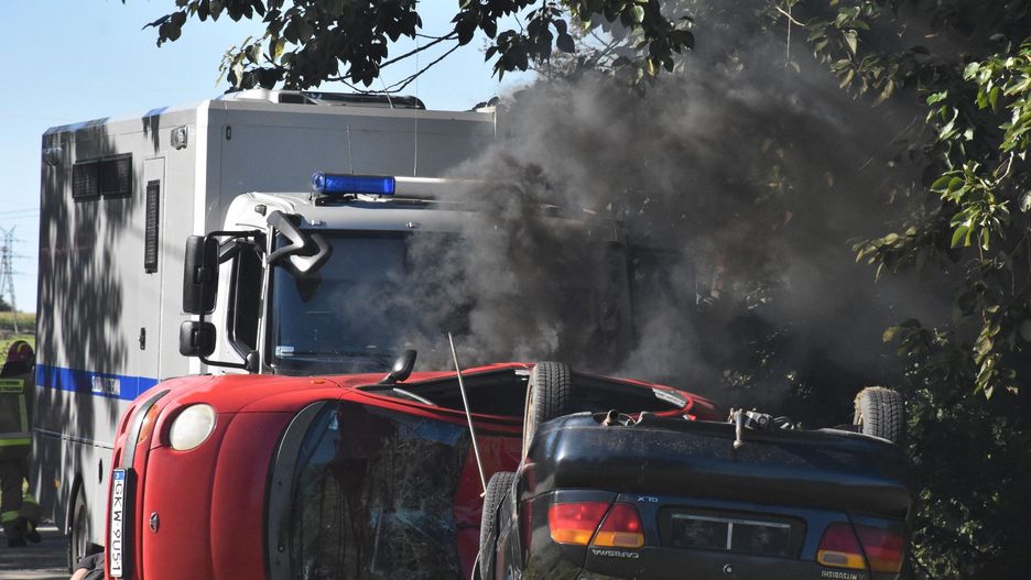 Duże ćwiczenia służb na DK 55 koło Malborka