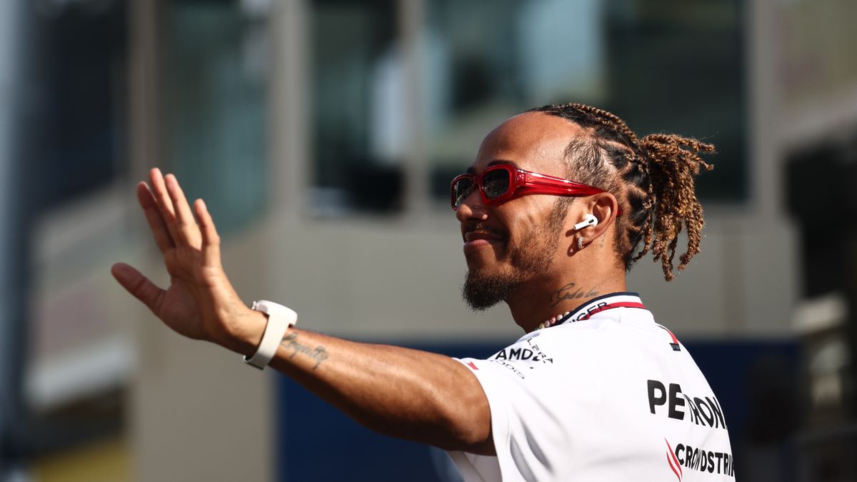 Lewis Hamilton of Mercedes ahead of the Formula 1 Abu Dhabi Grand Prix at Yas Marina Circuit in Abu Dhabi, United Arab Emirates on November 26, 2023. (Photo by Jakub Porzycki/NurPhoto via Getty Images)