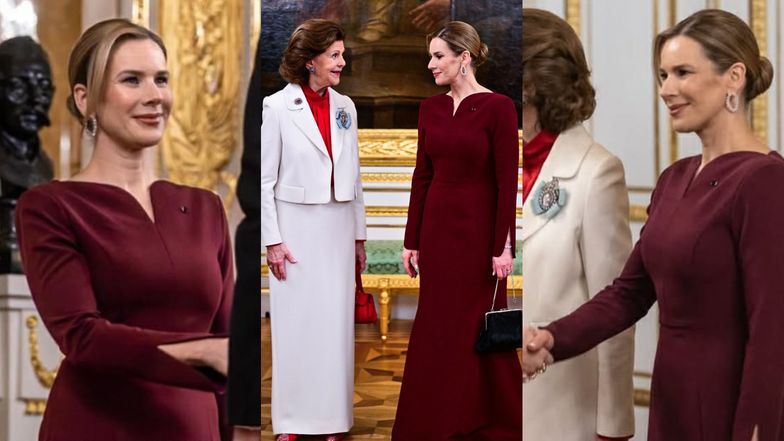 Marta Nawrocka podczas kolacji ze szwedzką parą królewską