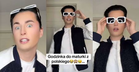 Jelly Frucik pognał na maturę w biało-czarnej kurtce. "Powodzonka dla wszystkich, w tym dla mnie"