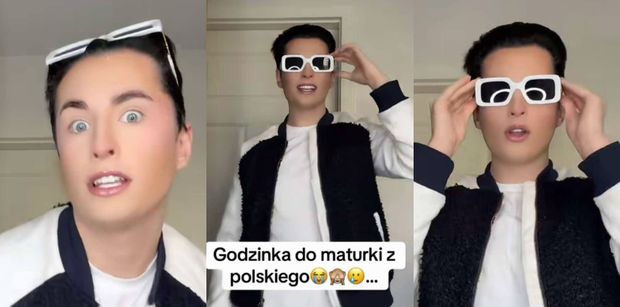 Jelly Frucik pognał na maturę w biało-czarnej kurtce. "Powodzonka dla wszystkich, w tym dla mnie"