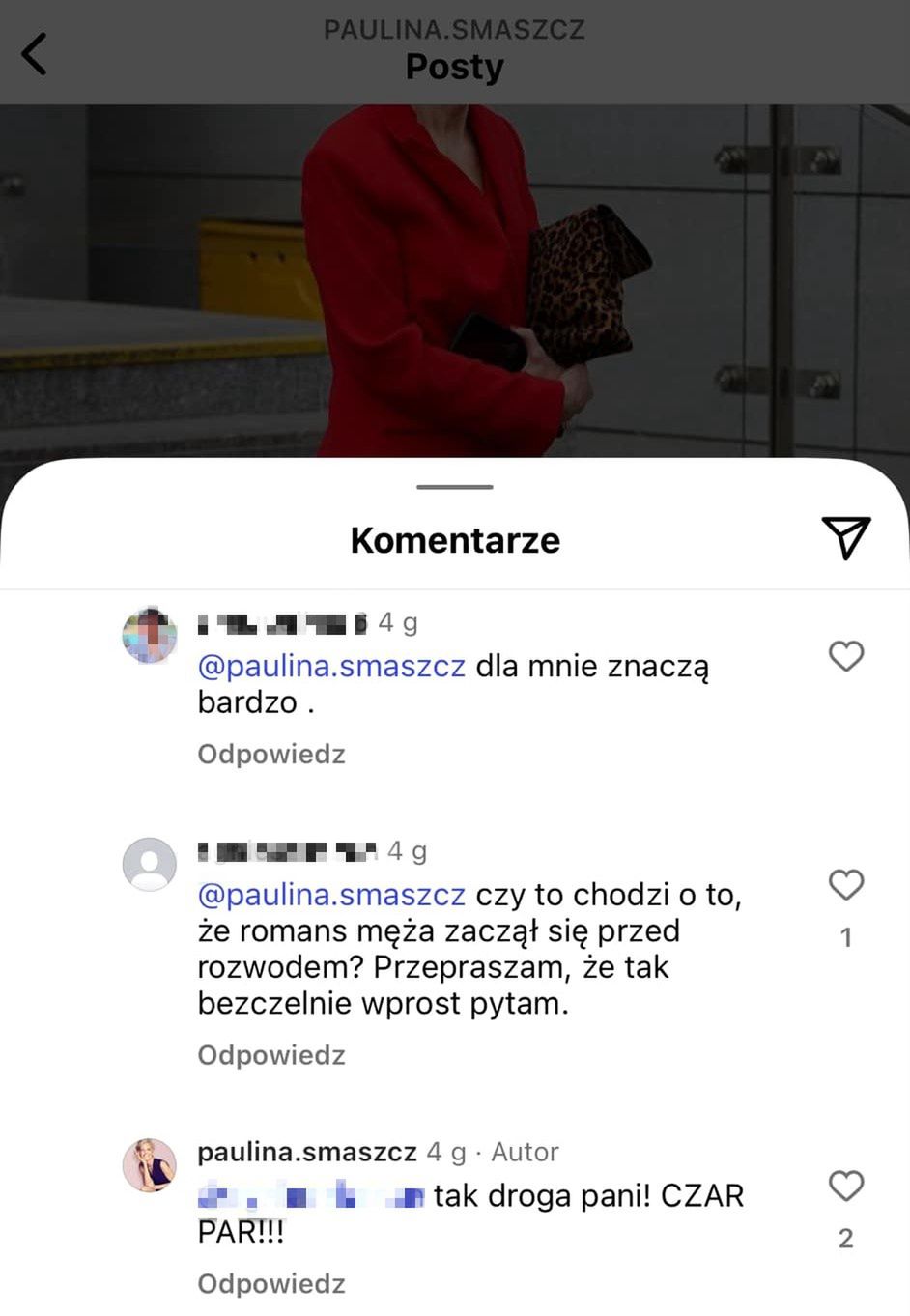 Paulina Smaszcz odpowiadała na komentarze internautek