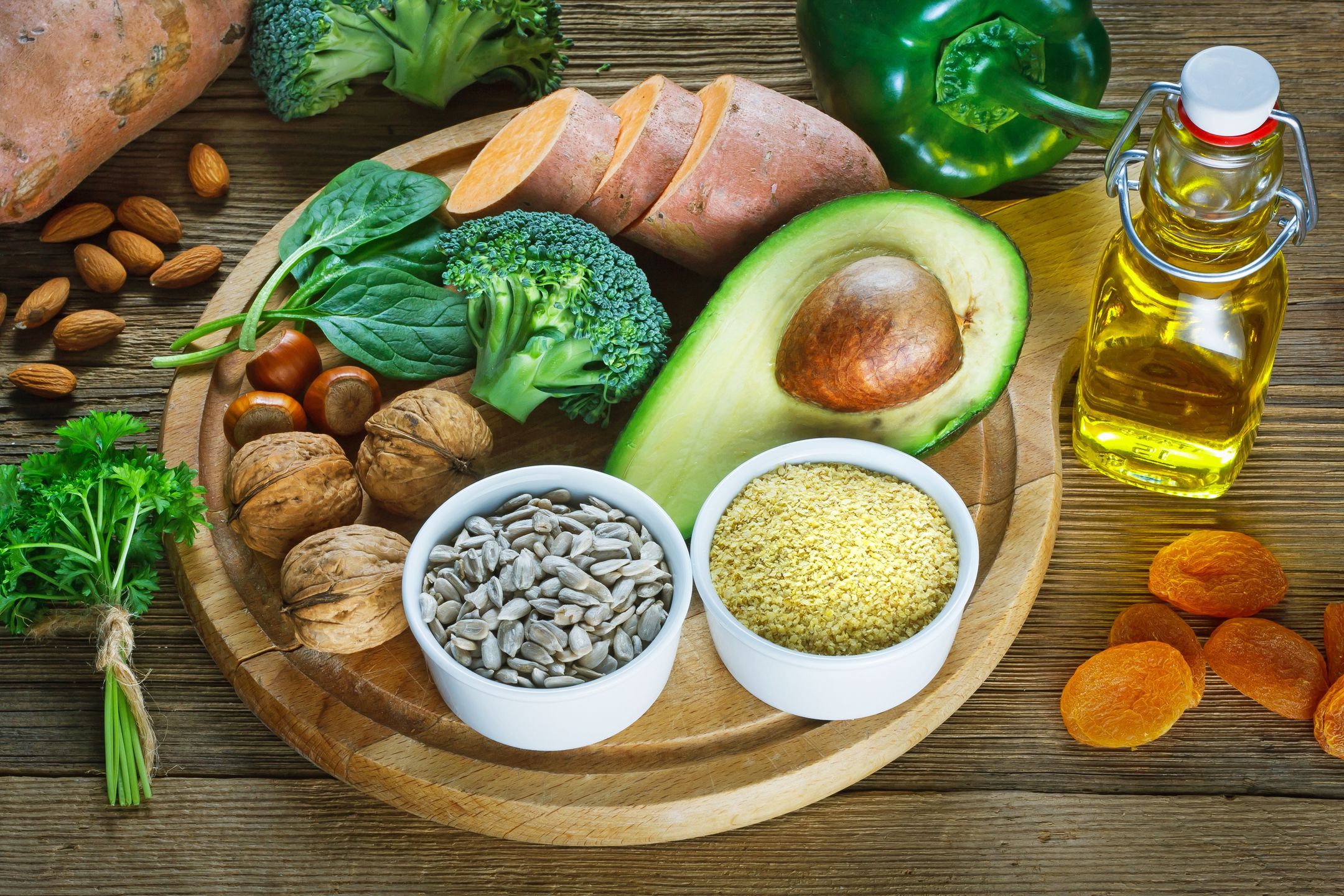 Foods rich in vitamin E such as wheat germ oil, dried wheat germ, dried apricots, hazelnut, almonds, parsley leaves, avocado, walnuts, sweet potato, broccolii, sunflower seeds, spinach, green paprika
vitamin, source, e, product, parsley, leaves, oil, diet, walnut, table, wooden, organic, food, green, sunflower, seed, oil, dried, wheat, germ, dried, apricots, hazelnuts, almonds, avocado, spinach, green, paprika, rich, natural, cutting, board, blocks, sweet, potato, batat, broccoli, vitamin, source, e, product, parsley, leaves, oil, diet, walnut, table, wooden, organic, food, green, sunflower, seed, dried, wheat, germ, apricots, hazelnuts, almonds, avocado, spinach, paprika, rich, natural, cutting, board, blocks, sweet, potato, batat, broccoli