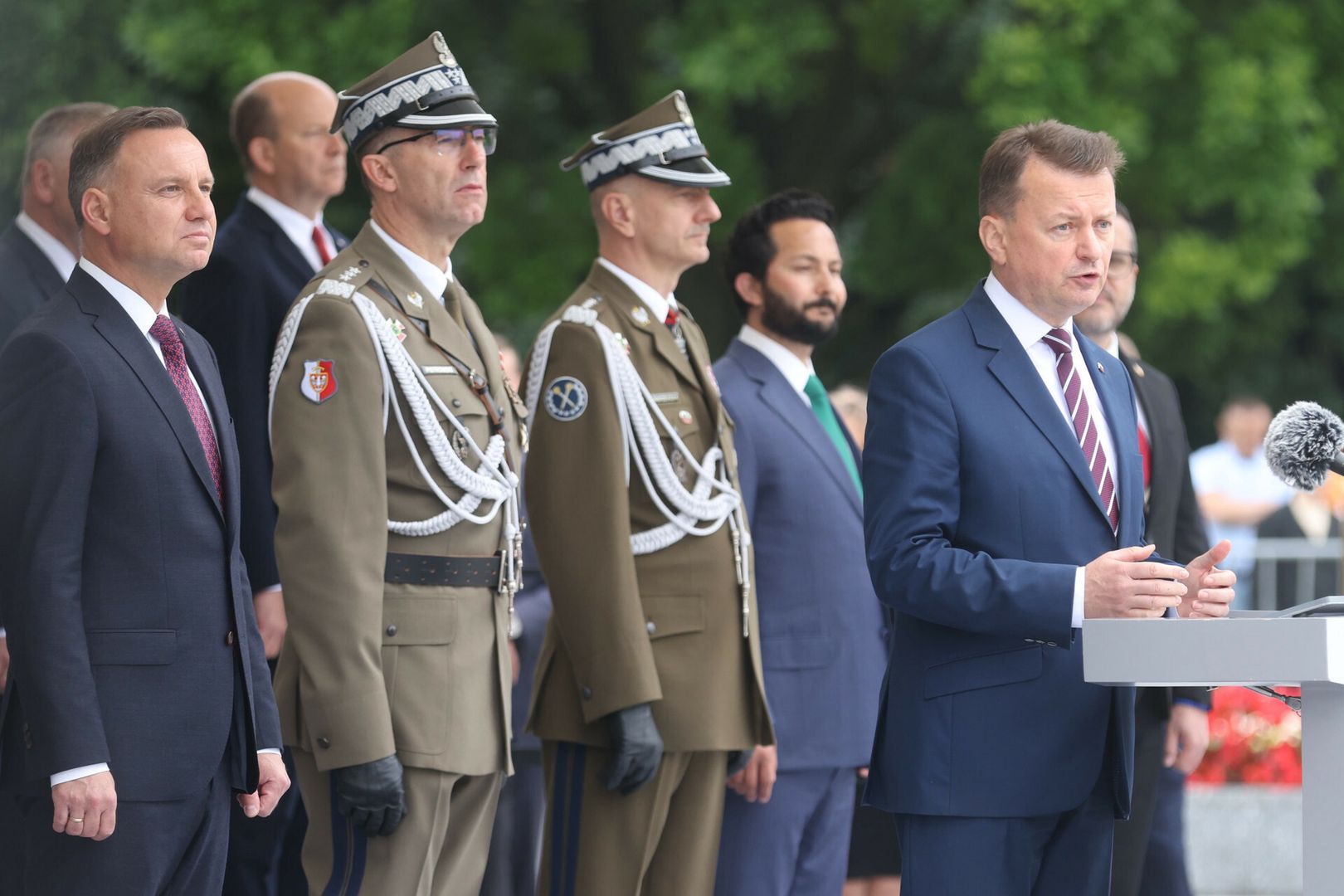 02.07.2021 Warszawa Święto Dowództwa Operacyjnego Rodzajów Sil Zbrojnych oraz oficjalne zakończenie misji Polskiego Kontyngentu Wojskowego w Afganistanie n/z: Andrzej Duda, Tomasz Piotrowski, Rajmund Andrzejczak, Mariusz Błaszczak