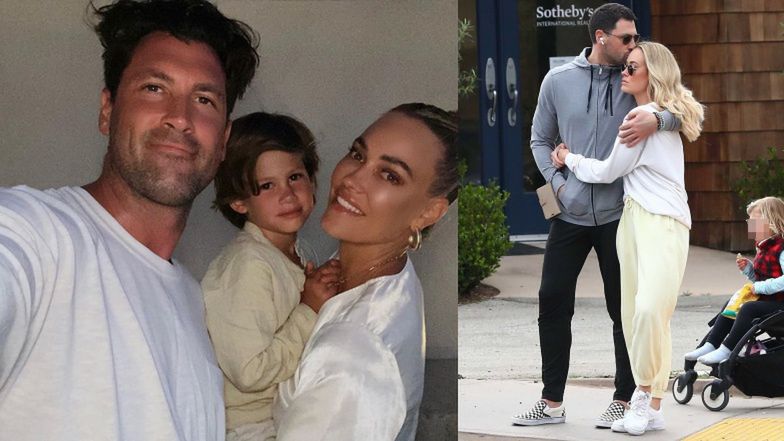 Maksim Chmerkovskiy na plaży w Malibu z żoną Petą Murgatroyd i synkiem