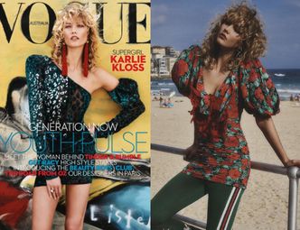 Karlie Kloss z kręconymi włosami na okładce "Vogue'a"