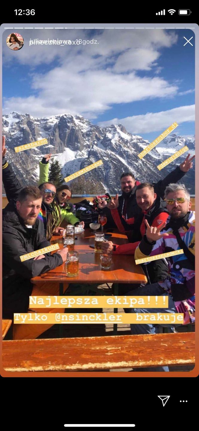 Julia Wieniawa i Baron szaleją razem na nartach w Alpach