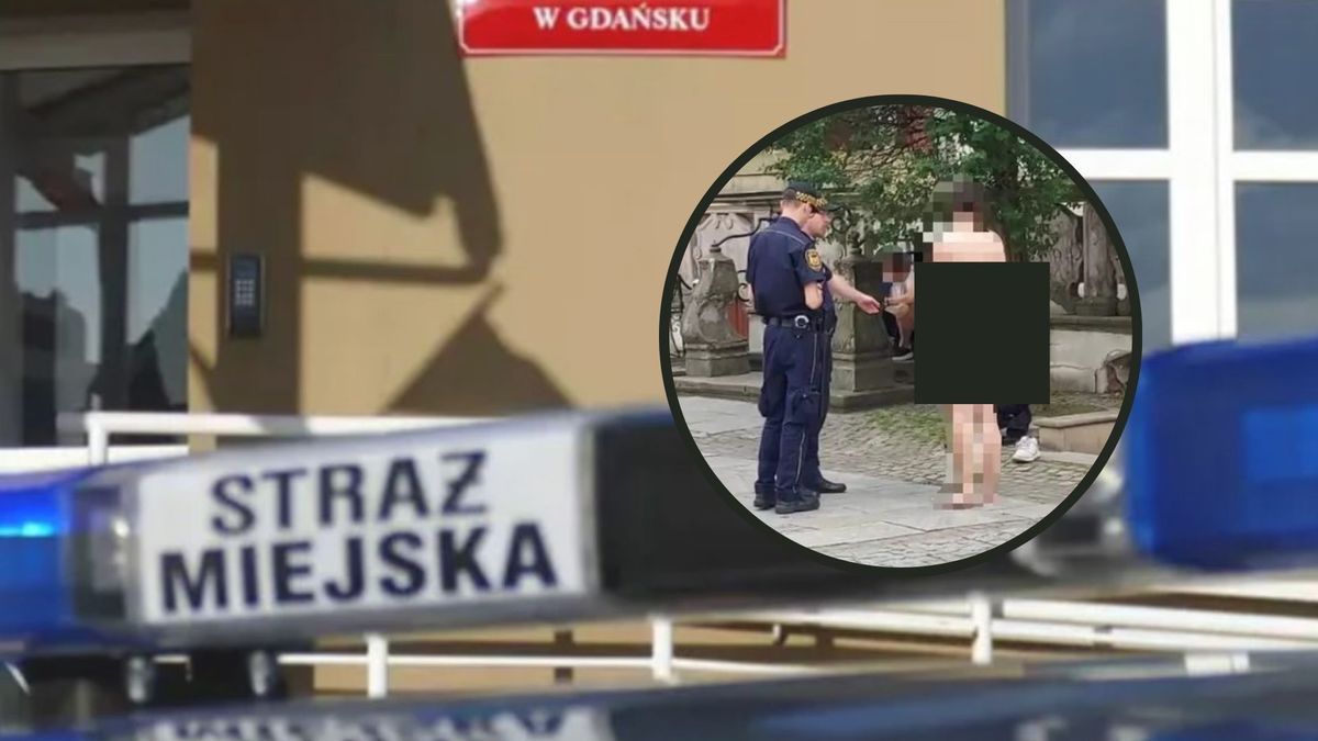 Nagi mężczyzna biegał po centrum Gdańska