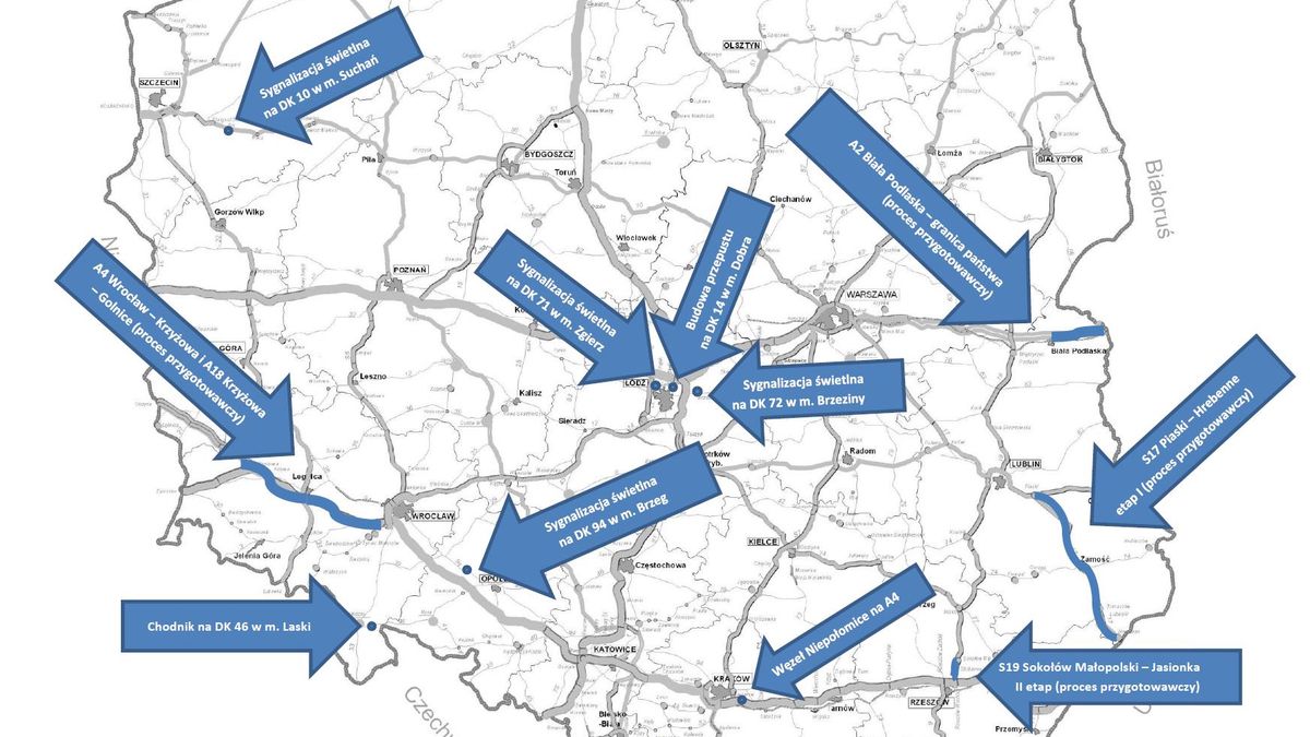 Ministerstwo Infrastruktury przygotuje inwestycje w siedmiu województwach