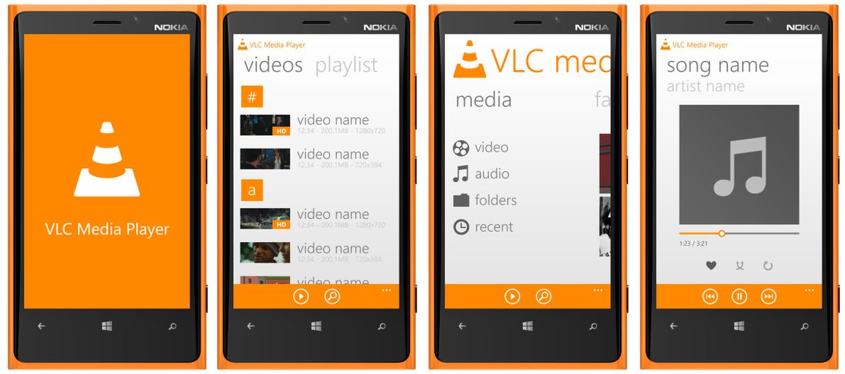 Koncept VLC na Windows Phone(autor: MetroUX)