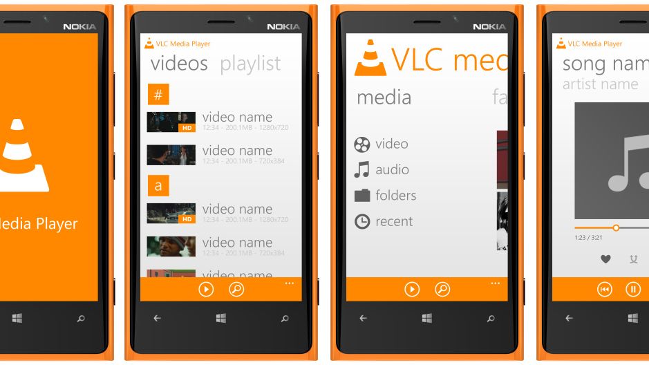 Koncept VLC na Windows Phone(autor: MetroUX)