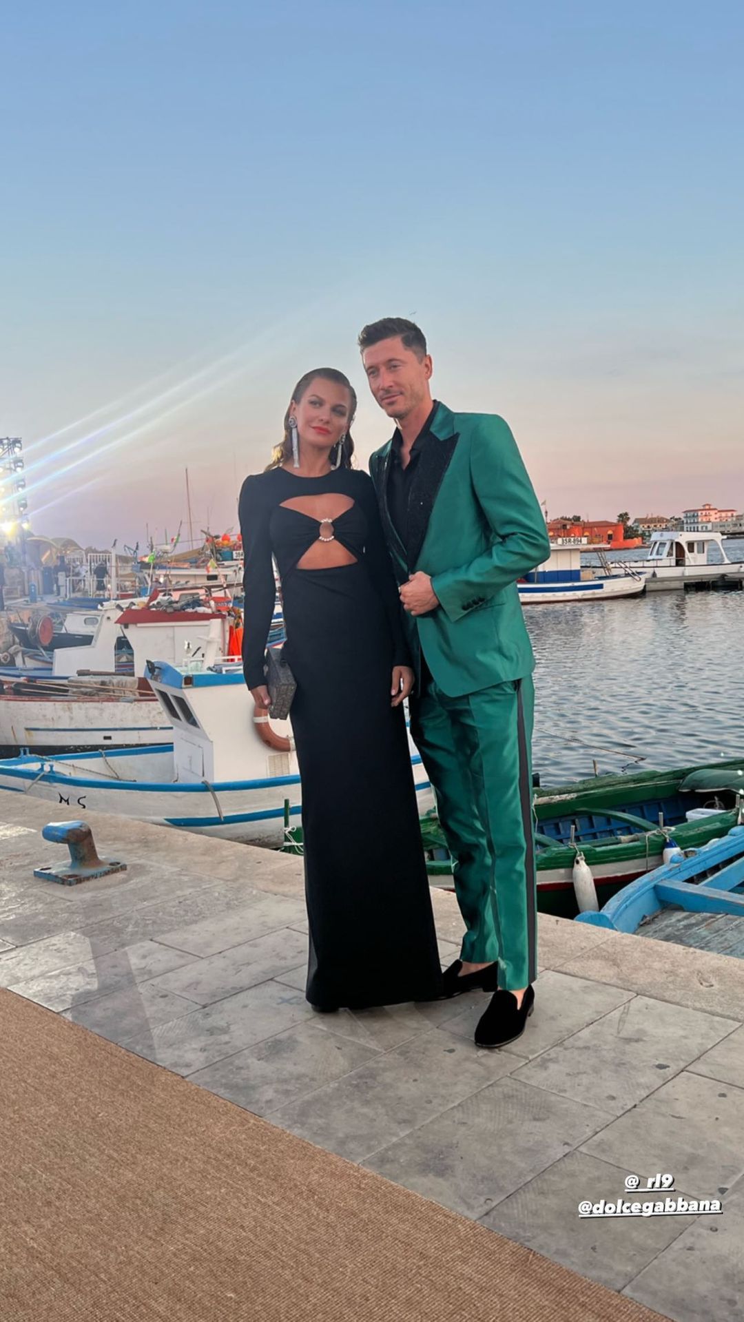 Anna Lewandowska i Robert Lewandowski na pokazie Dolce&Gabbana na Sycylii