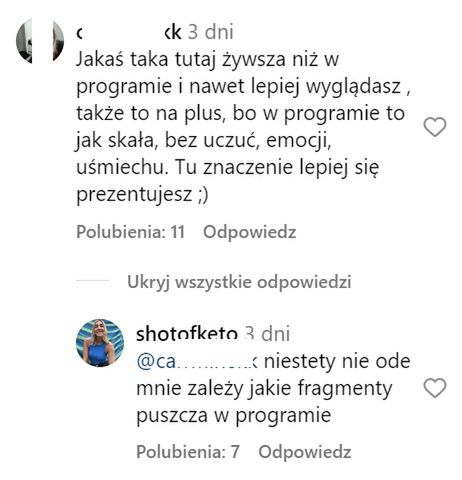 Joanna Piłat odpowiedziała na komentarz internautki