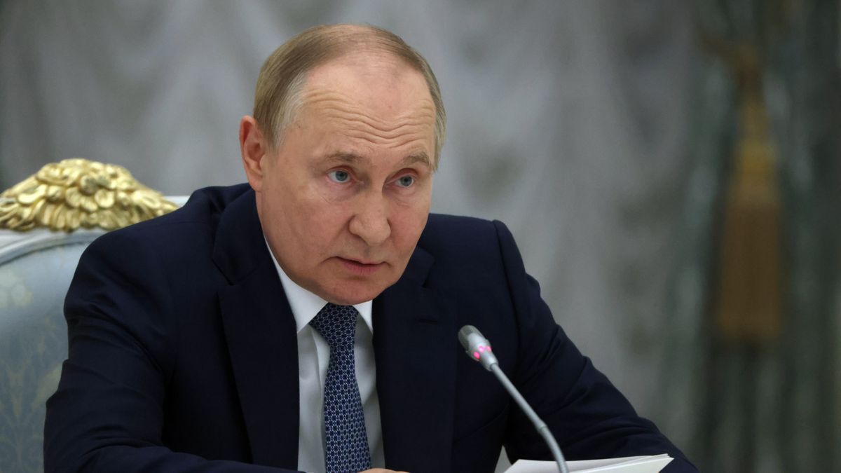 MOSCOW, RUSSIA - JULY 24 (RUSSIA OUT) Russian President Vladimir Putin speaks during his meeting on economic development of territories of annexed Ukrainian regions with representatives of his administration, ministers and governors, at the Senate Palace of the Kremlin on July 24, 2024, in Moscow, Russia. Territories of six Ukrainian regions - Donetsk, Luhansk, Kherson, Zaporizhzhia, Crimea, and Sevastopol - have been occupied by Russia since 2014.(Photo by Contributor/Getty Images)