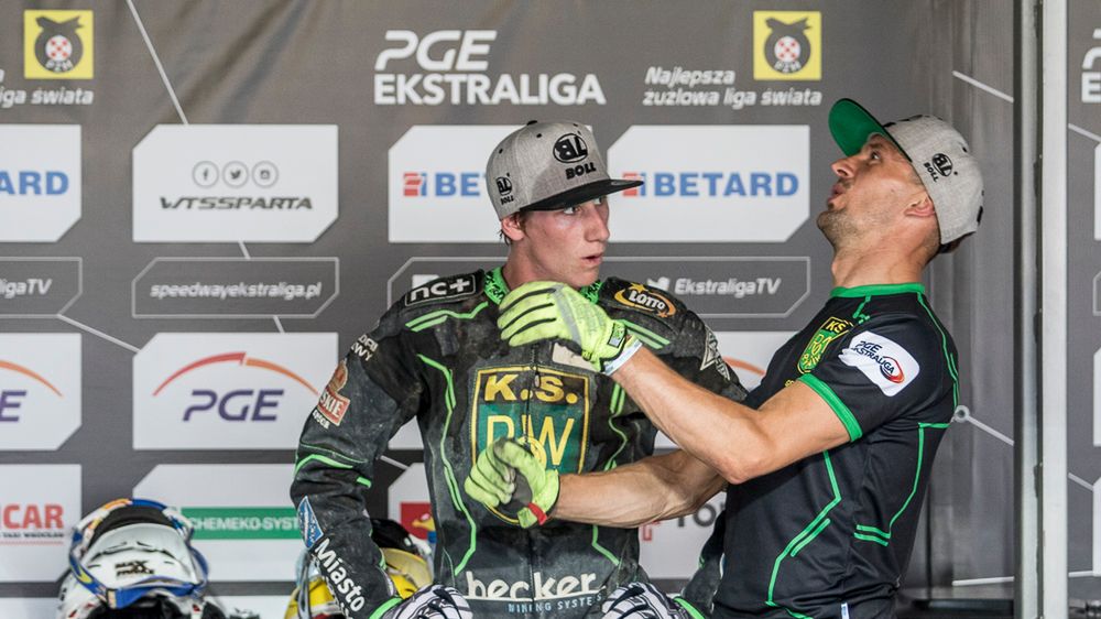 WP SportoweFakty / Wojciech Tarchalski / Na zdjęciu: Max Fricke w rozmowie z Grigorijem Łagutą.