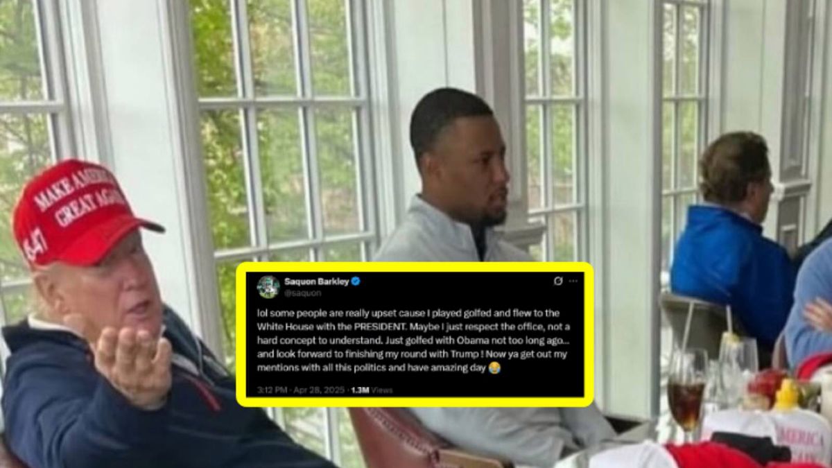 Instagram / chase_senior / Saquon Barkley/X / Saquon Barkley i Donald Trump / wpis Barkleya na X-ie