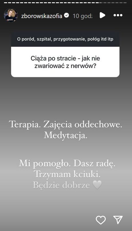 Zofia Zborowska o ciąży po stracie