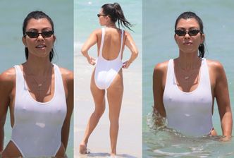 Kourtney Kardashian chwali się ciałem w mocno wykrojonym kostiumie kąpielowym (ZDJĘCIA)