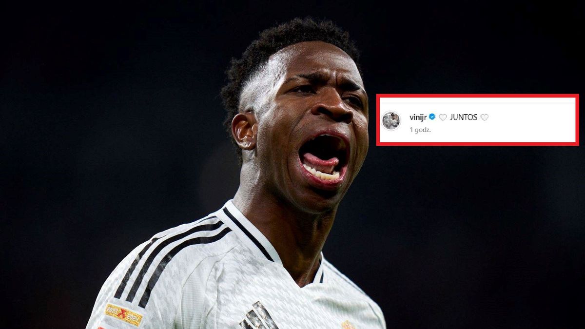 Getty Images / Diego Souto/Vinicius Junior Instagram / Na dużym zdjęciu Vinicius Junior, na małym wpis Brazylijczyka