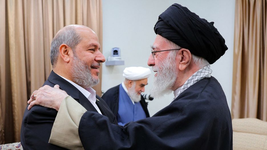 Temporary
TEHRAN, IRAN - FEBRUARY 8: (----EDITORIAL USE ONLY ? MANDATORY CREDIT - 'IRANIAN LEADER PRESS OFFICE / HANDOUT' - NO MARKETING NO ADVERTISING CAMPAIGNS - DISTRIBUTED AS A SERVICE TO CLIENTS----) Iranian Supreme Leader Ayatollah Ali Khamenei meets with Hamas Shura Council Chairman Muhammad Darwish and Hamas Political Bureau Member Khalil al-Hayya in Tehran, Iran on February 8, 2025. Iranian Leader Press Office / Handout / Anadolu/ABACAPRESS.COM
AA/ABACA
