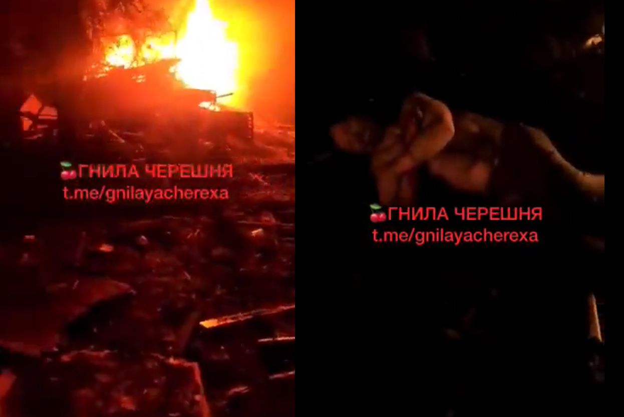 Rosyjska baza chwilę po ataku. Kadyrowcy pokazali nagranie